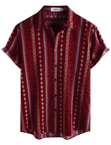 Image of VATPAVE Mens Casual Hawaiian Floral Shirts Short Sleeve Button Down Tropical Shirts Beach Summer Shirts