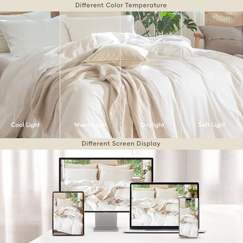 Image of MooMee Duvet Cover Set 100% Washed Cotton Linen Like Super King Plus | Relaxed Linen-like Texture. Soft, Breathable & Long-lasting Comfort. Lightweight. Hidden Zipper with 8 Interior Corner Ties