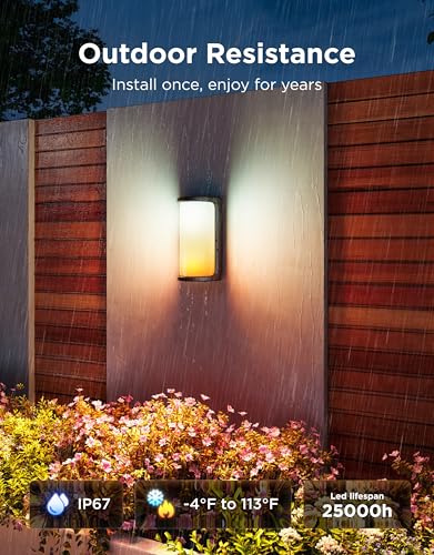 Image of Govee Outdoor Wall Lights Pro, 2 Pack, 2000LM, RGBICWW 72-Zone Customization, Music-Sync, IP67 Waterproof for Outdoor Decor, Porch, Garage, Yard, Patio, Compatible with Alexa, Google Home and Matter