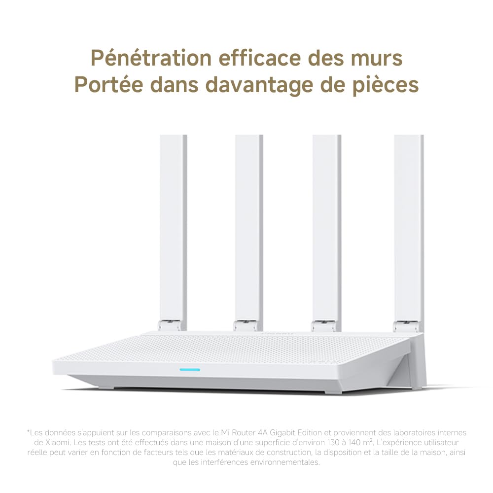 Xiaomi Routeur WiFi6 AX3000 - Port Gigabit, Système Mesh | Performance WiFi Haute Vitesse