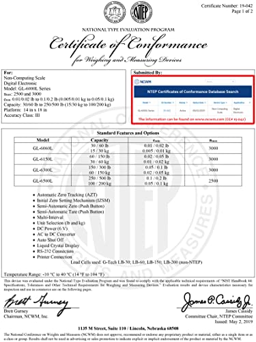 Visiontechshop Gtech Gl-6500L Portable Bench Scale, 500Lbs Capacity With Dual Range, Reading 0-250 X 0.1Lbs/250-500 X 0.2Lbs, Lb/Kg Switchable, Ntep Legal For Trade #TOP1