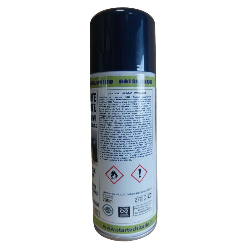 ELENI AIR SAN - IGIENIZZANTE SANIFICANTE PER ABITACOLO E CLIMATIZZATORI. ANTIODORE CON PROFUMAZIONE BALSAMICO ED APPLICAZIONE MONODOSE ONESHOT. KIT PROMOZIONE 10 PEZZI X 200 ML