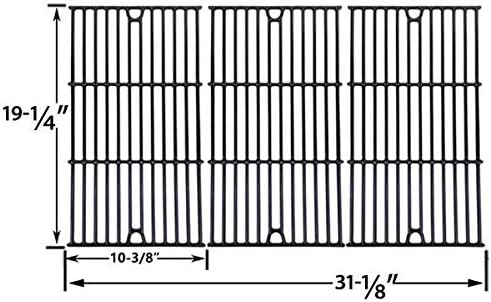 Nexgrill 720-0025 Barbecue Grill Replacement Kit - 5 Stainless Burners, 5 Heat Shields and Porcelain Cast Cooking Grill Grates