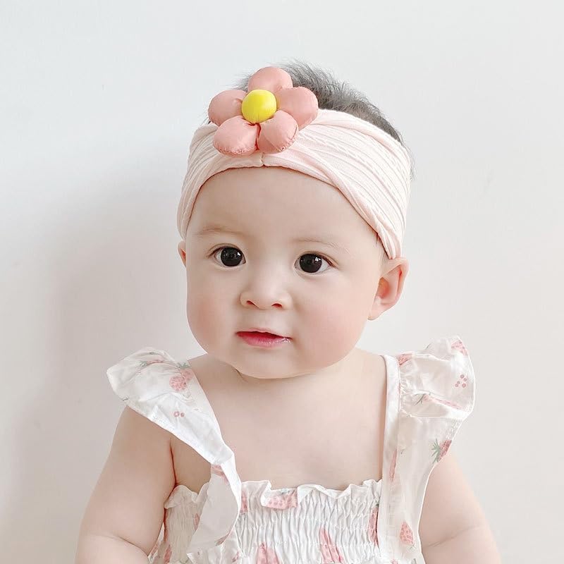 Image of BAKEFY - 3 Pcs Baby Flower Headbands Baby Girls Nylon Headbands Soft Hairbands Hair Accessories for Newborn Infant Toddler Kids