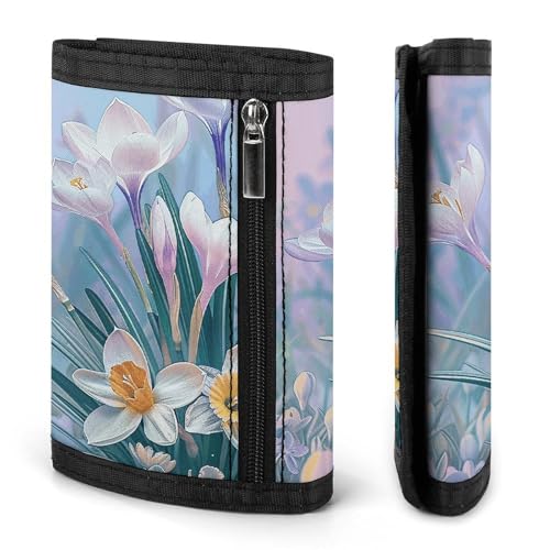 Blue to Peach Gradient Slim Wallets for Men Money Clip Card Holder Wallet Men's Trifold Wallet And Coin Pocket3