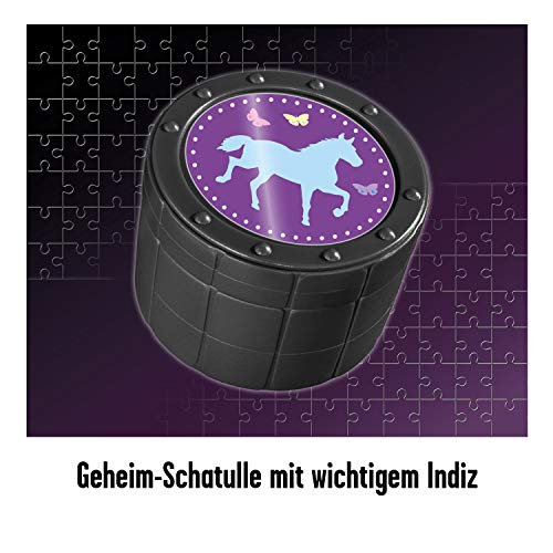 Kosmos 680725 Krimi-Puzzle: Die DREI !!! - Skandal auf dem Reitturnier, Leuchtet im Dunkeln, 200 Teile, Lesen - Puzzeln… – Bild 6