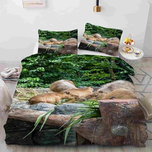 Parure de lit Capybara 90x190 microfibre facile à laver sans repassage - 4