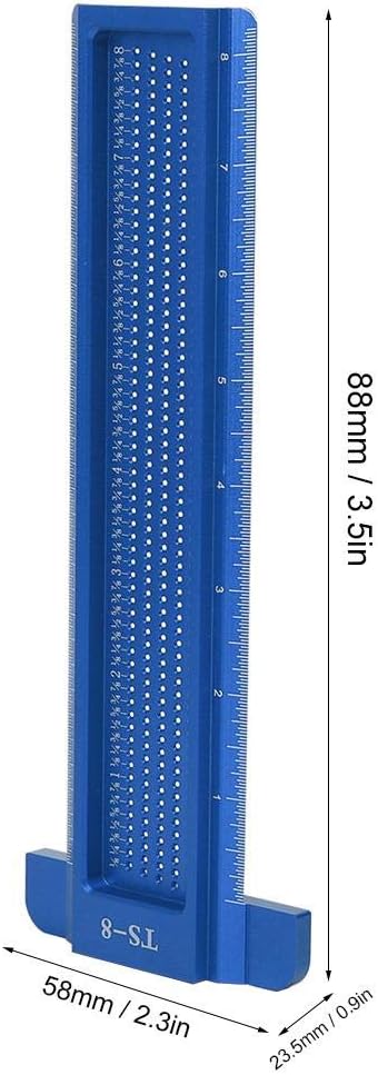 Aluminum Woodworking Measuring Tool T Square Hole Ruler Precision Scriber for Carpentry Hardware Red