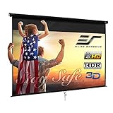 Elite Screens Manual B Series 120-INCH Manual Pull Down Projector Screen Diagonal 4:3 4K 8K 3D Ultra HDR HD Ready Home Theater Movie Theatre Black Projection Screen with Slow Retract Mechanism M120V
