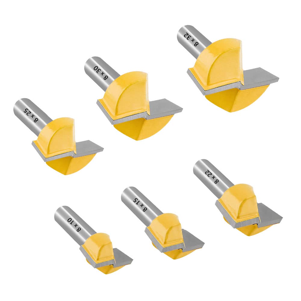 Nutfräser HM Set 6-tlg. Ø 8 mm Schaft Bodenreinigung Fräser 10/15/22/25/30/32mm Nutenfräser Holzfräser Planfräser-- Hartmetall Grundschneide