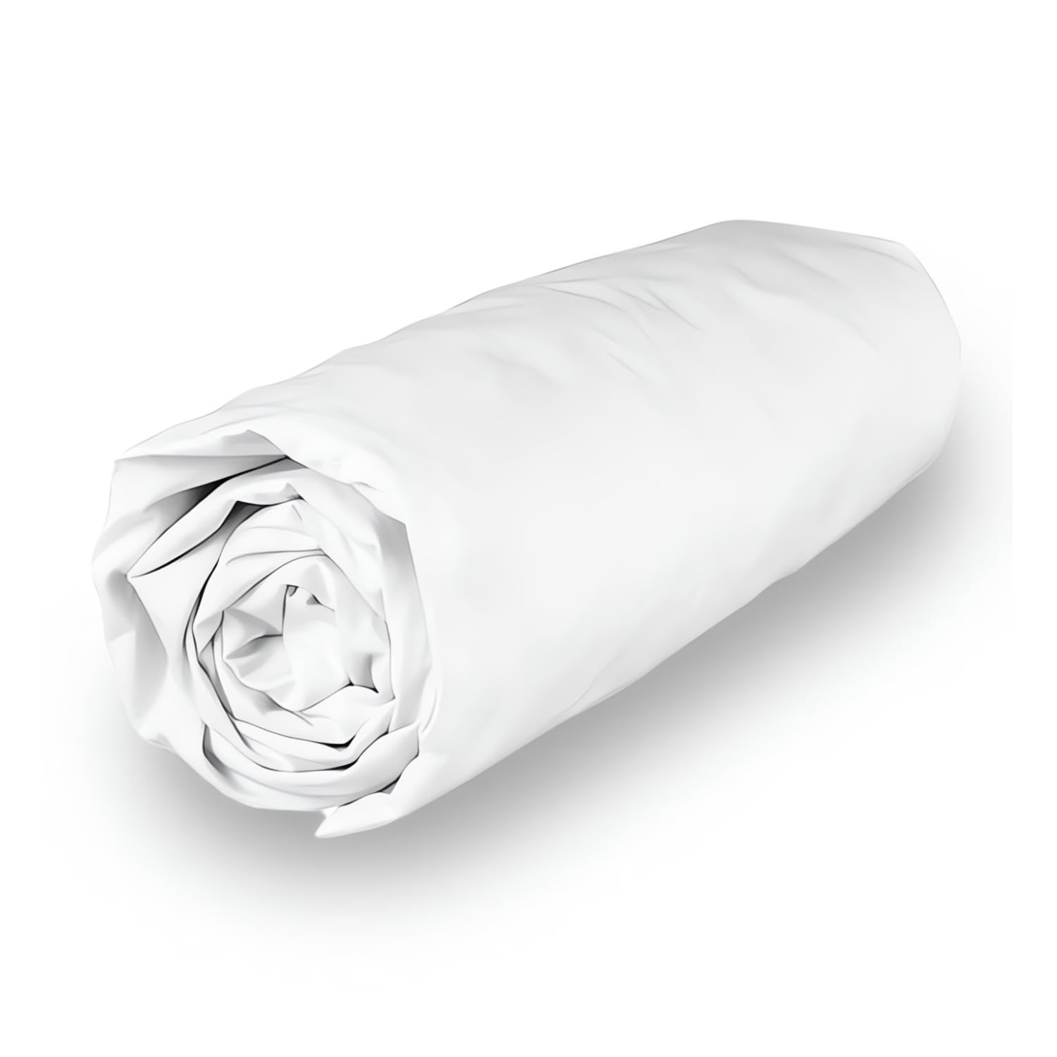 Soleil d'ocre Percale Fitted Sheet, Cotton, 140 x 190 cm, White
