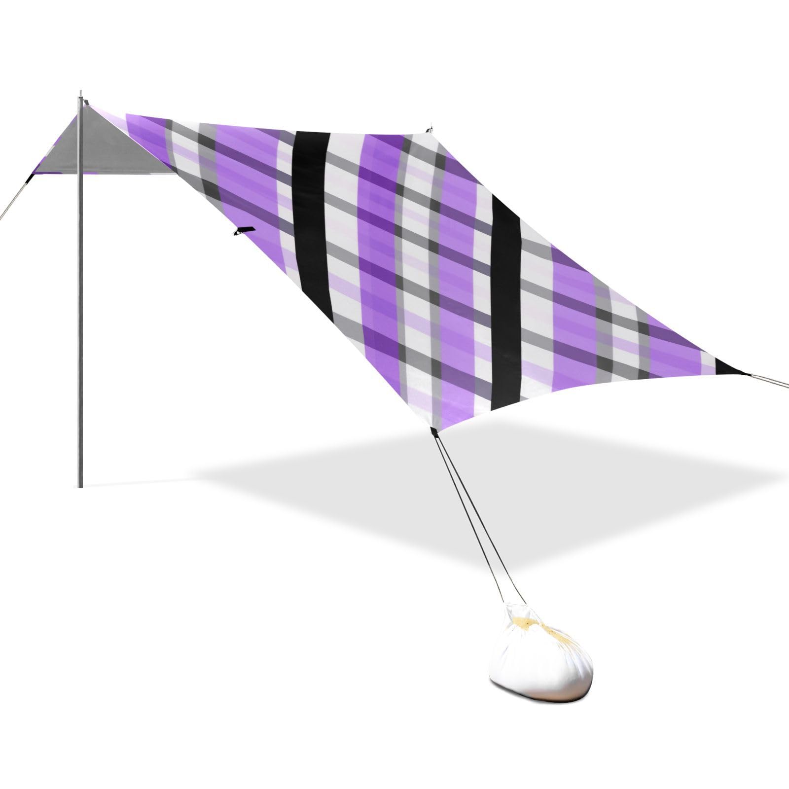 Tente de plage auvent léger pare-soleil UPF50 avec poteaux et sacs de sable stability