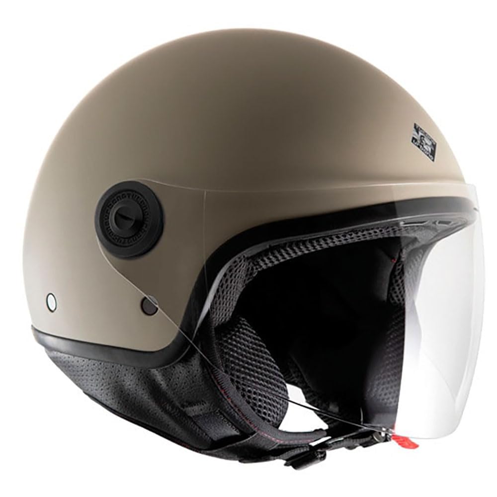 Tucano Urbano El'Jettin 6.0 Demi Jet Casco Moto in Policarbonato Unisex - Scooter Small Fit, Calotta XS-M ed L-XXL, Estate Inverno, Omologato ECE 22.06 - Sabbia Opaco Tg. XL