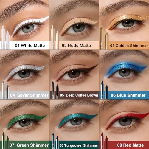 Image of Deep Coffee Brown Gel Eyeliner Pencil, Waterproof Smudge-proof Long Lasting Plum Eye Liner, High-Pigmented Smooth Creamy Formula for Mature Women, Eyes Makeup Pen with Sharpener