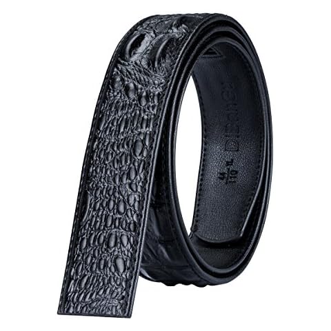 Dubulle Mens Ratchet Belt Buckle Replaceable 1 3/8 Adjustable Slide 35mm Cuttable Strap Cover
