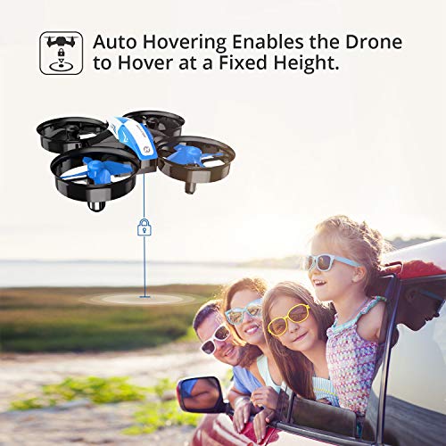 Holy Stone Mini Drone for Kids and Beginners RC Nano Quadcopter Indoor Small Helicopter Plane with Auto Hovering, 3D Flip, Headless Mode and 3 Batteries, Great Gift Toy for Boys and Girls, Blue