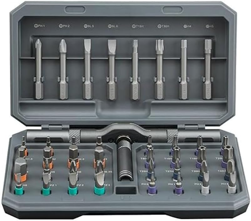 Saker 42 in 1 Magnetic Screwdriver Set,42 in 1 Magnetic Screwdriver Set, 40 Bits & T Handle Tool Kit for Electronics Furniture Bike Computer Hardware Repair