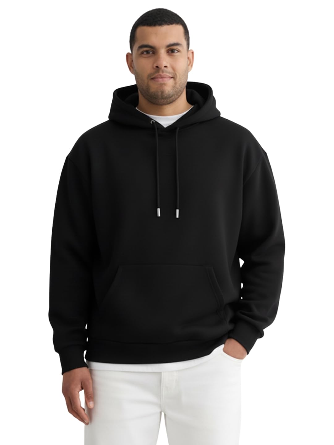 Hoodie for Men's, 100% Cotton Oversize Hoodie, Sweatshirt and Cotton Casual Winter Wear, Plain Cotton Fleece, Long Sleeve Hooded Sweatshirts (Size 2XL to 9XL)