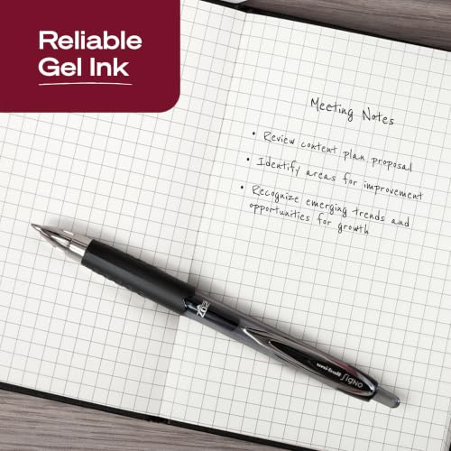 uniball 207 Gel Pens, Black Ink, 0.7mm Medium Point, Retractable, 8 Count - image 3