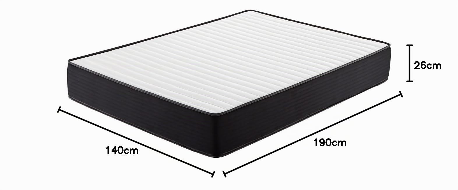 IZTOSS Luxe Matelas 140x190 Epaisseur 26CM .Mousse A Mémoire - Matelas 140x190CM avec sommier tapissier pour Lit