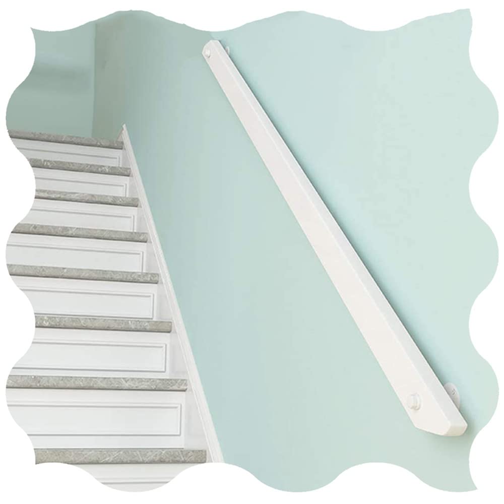 LWJSOCP White Solid Wood Staircase Handrail - Anti-Slip Safety Railing for Indoor Stairs Wall-Mounted Grab Bar Barrier-Free Banister (8.2ft/250cm)