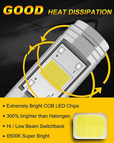 Qasimled H4 9003 Hb2 Headlamp Cob 12W Led Bulbs 900Lumens Universal Electric Cars Motorcycles Headlight Hi/Lo Beam Fog Light Lamp 6500K White Pack Of 2 #TOP4
