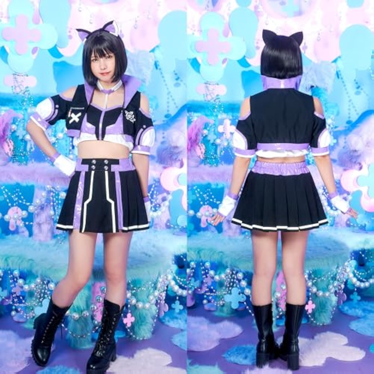 クリアストーン(Clearstone) サイバーイリス コスプレ ハロウィン キャット レディース パープル 詳細画像4