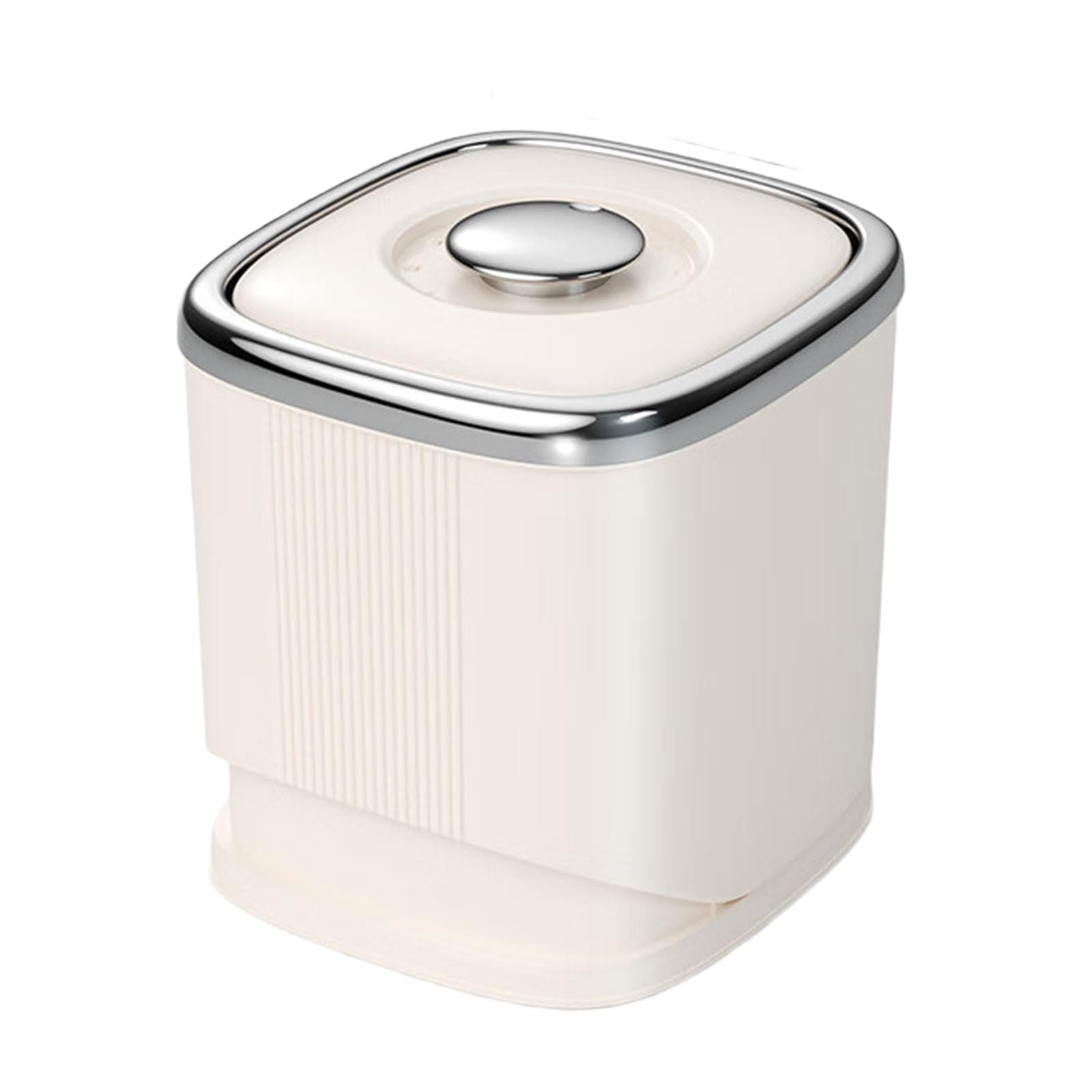TFAOYS Seal Rice Storage Container with Pouring Spouts Handle Rotating Canister for Cereal Flour Pastas Grains Pet Food Sturdy Container