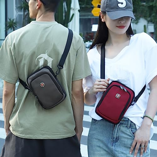 Image of Unisex Casual Fashion Multifunctional Mini Shoulder Bag Crossbody Bag Travel Passport Wallet Bag