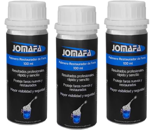 JOMAFA Pack POLIMERO LIQUIDO para Restaurar Faros, Botella DE 100ML (Pack de 3 Botes 300 ml o Pack 6 Botes 600 ml) (11130x3, Pack 3 POLIMERO LIQUIDO para Restaurar Faros, Botella DE 100ML (300ML), 3)
