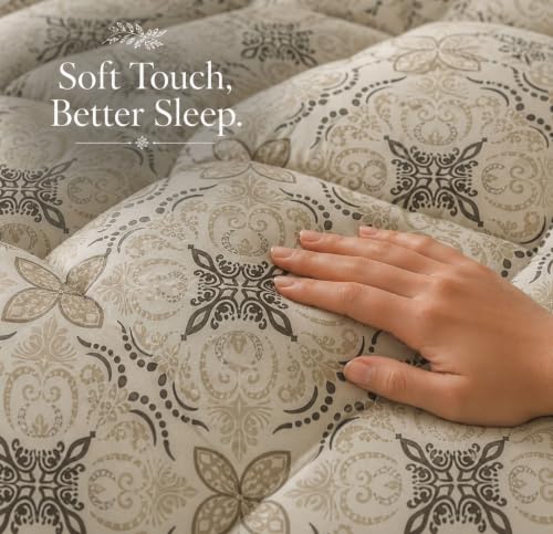Image of HOMEKART 220 GSM Reversible Microfiber AC Comforter /Duvets for Mild Winter | All Season Single Size 3 Layered Quilted Blanket for Single Bed (230 cm x 150 cm,Grey Star)