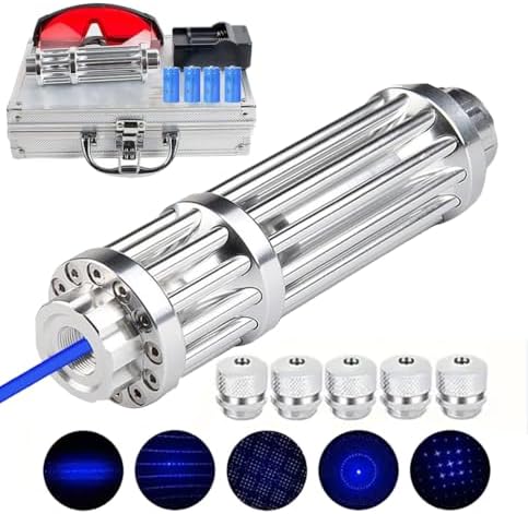 Advanced Blue Beam Flashlight – High Intensity, Long Distance, Adjustable Optical Zoom, Rechargeable