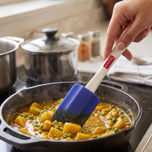 Image of HAZEL Big Silicon Spatula with Plastic Handle, Blue