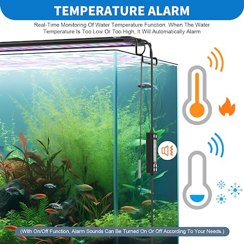 Seaoura Programmable Aquarium Light For Plants, 24/7 Cycle Led Aquarium Light With Lcd Monitor, Fish Tank Light With Memory Function, Temperature Alarm, Wrbg Diy Color, For 12-18 Inch Planted Tank #TOP1