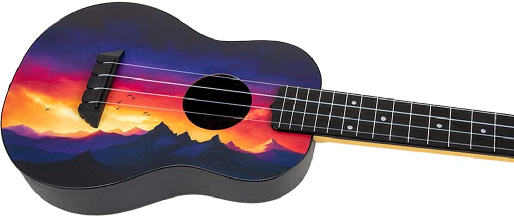 Flight, 4-String Travel Concert Ukulele, Elise Ecklund Sunset (TUC EE