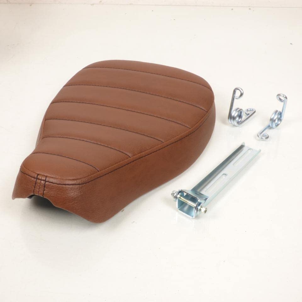 Selle pilote C. Racer haut de gamme marron couture noire style Auto Bobber