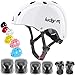 Lucky-M Ensemble d'équipement de Protection pour Enfants garçons Filles Taille réglable Casque avec genouillères, coudières, protège-Poignets pour Skateboard, vélo, Hoverboard, Trottinette (White)