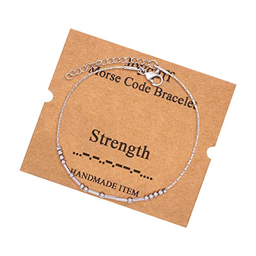 Strength Morse Code Bracelet