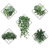Prmape 6 Stück Wandtattoo Pflanzen, 3D-Wandaufkleber mit Grünen Pflanzen 30x29cm, Wandtattoo 3D Effekt, 3D Wall Sticker Plants für Küche Schlafzimmer Büro Wanddeko