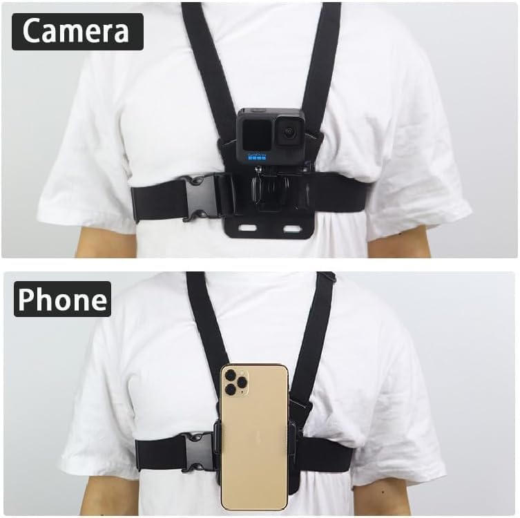 Coverzone 5 Parça Göğüs Bandı Aksiyon Kamera ve Telefon Tutucu – 360° Döner, Ayarlanabilir Harness, Spor ve Outdoor Kayıt İçin Chest Mount Holder | ZR1130 - Görsel 4