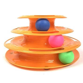 PSK PET MART 3 Level Towers Tracks Roller with Colorful Ball Interactive Kitten Fun Mental Physical Exercise Puzzle Cat Toys for Lovely Pets