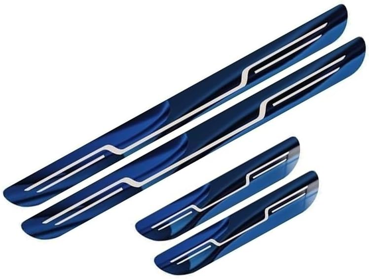 4 Pcs Car Door Sills Protector Suitable for Kia K4 2024 2025 2026, Stainless Steel Door Sill Anti-Scuff Protectors Welcome Pedal Protectors,Blue