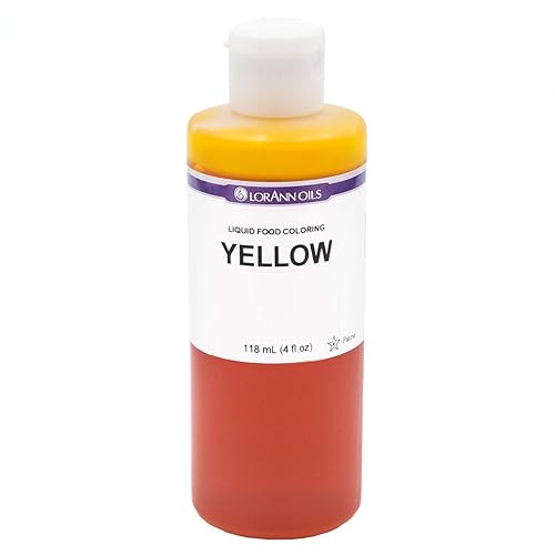 LorAnn Colorante líquido amarillo para alimentos, botella de 4 onzas