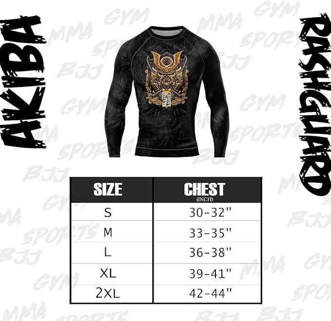 AKIBA Men Full Sleeve Compression Rash Guard T Shirt (Blue, 40) - Athletic Fit Crew Neck Performance Top for MMA BJJ Gym Running Cycling Training Wear Blue 3