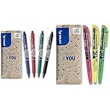 producto 2: Con capuchón Pilot Frixion Clicker Paquete de 4 bolígrafos de tinta gel con trazo medio, multicolor + Pilot Spain Frixion Light Marcador fluorescente borrable, multicolor