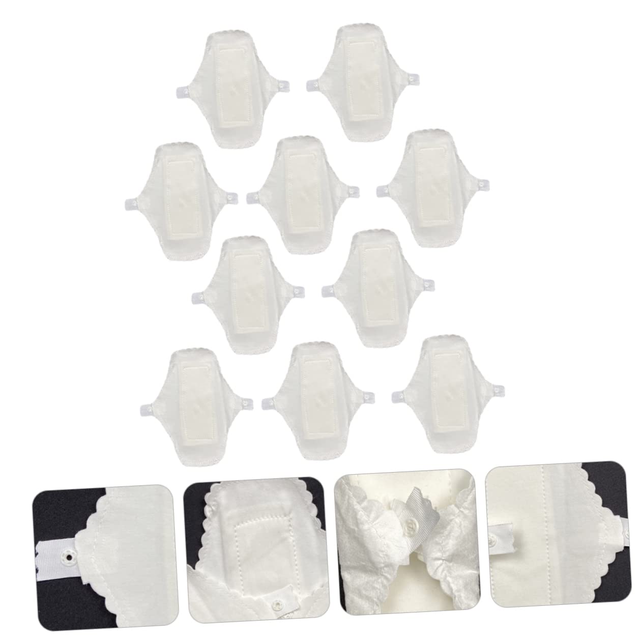 FRCOLOR 3 Juegos De Compresas Menstruales Lavables Para Mujer Reutilizables De Algodón Absorbente Fáciles De Cambiar 10 Unidades X 3