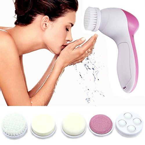 TEEROVA Brush Head 5 in 1 Cleanser Face Wash Facial Soft Cleansing Electric Massager