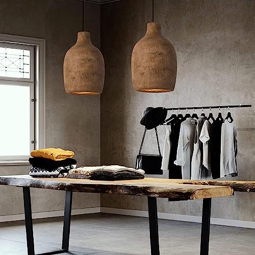 Suspension milieu du siècle en béton marron et gris pour table à manger