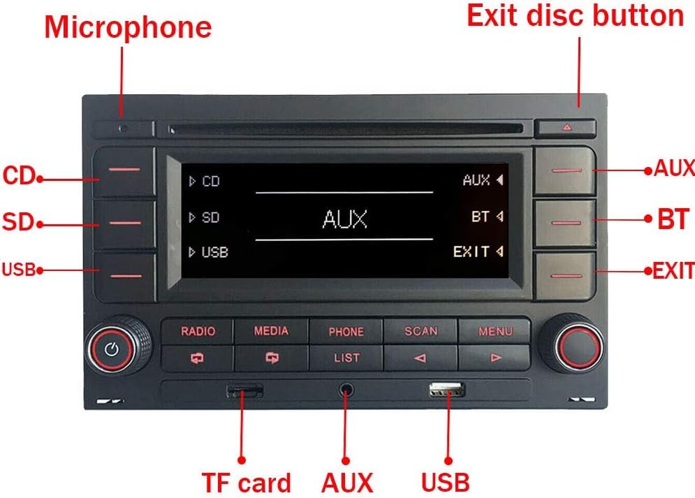 Radio de Auto con Bluetooth y Reproductor CD RCN210 miniatura 4