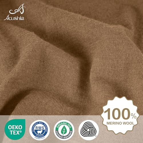 Image of ACUSHLA 100% Merino Wool Neck Gaiter Men Women Winter Ski Face Mask Scarf